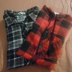 Maurices Red and Black Plaid Shirt
